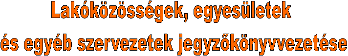 Lak�k�z�ss�gek, egyes�letek 
�s egy�b szervezetek jegyz�k�nyvvezet�se